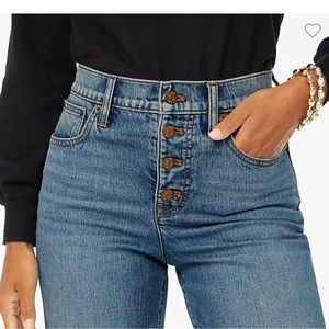 J Crew Wide Leg High Rise Exposed Button Fly Jeans 29 Tall New
